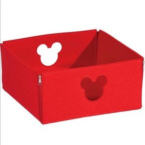 Ethan Allen x Disney Small Fantastic Felt Square Basket, Mickey's Shorts Red